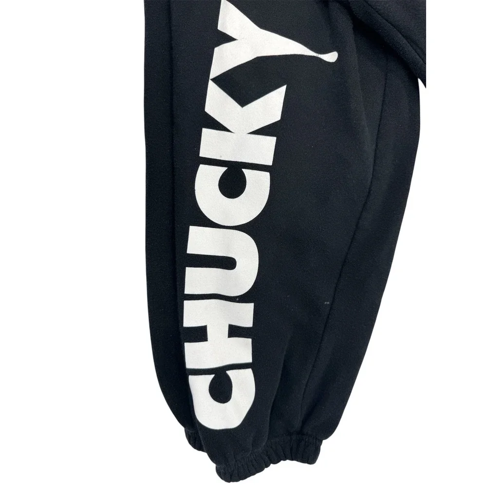 Chucky Sweatpants Black Graphic Print Joggers Horror Movie Fan Apparel‎ Size S